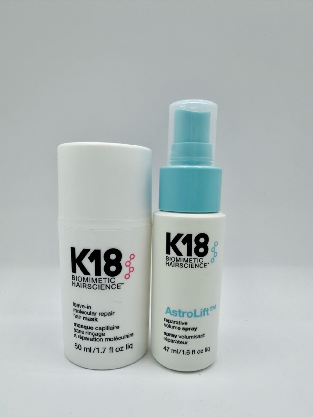 BUNDLE: K18 Molecular Hair Mask (FULL SIZE) + AstroLift Spray (TRAVEL SIZE)